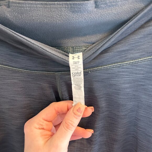 Under Armour Cold Gear Leggings Grey Womens Size Small Space Dye Pocket Pants - Picture 4 of 8